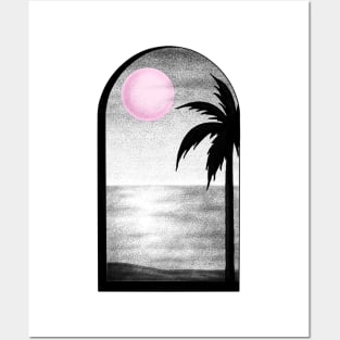 Sunset beach Posters and Art